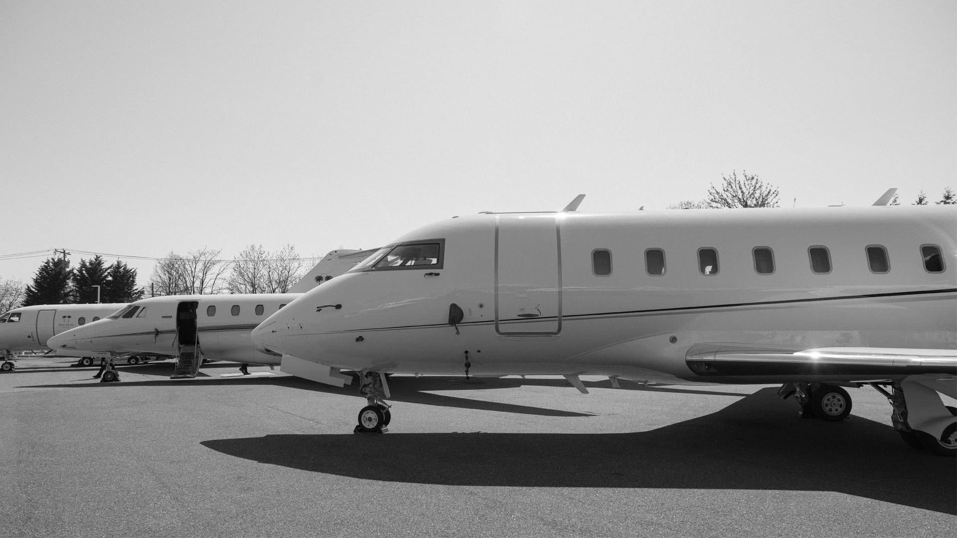 Luxury private jet on runway